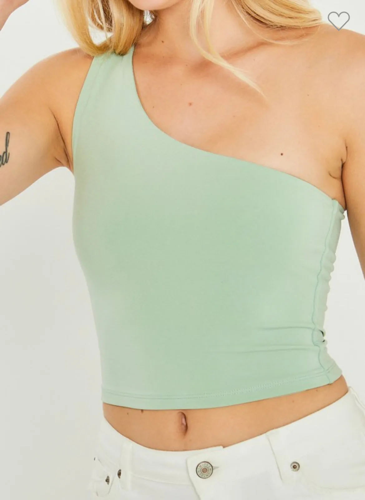 One Shoulder Crop Top-Multiple Colors Availble
