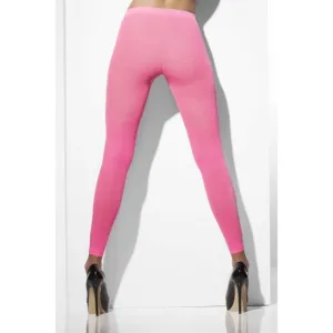 Opaque Footless Tights - Neon Pink
