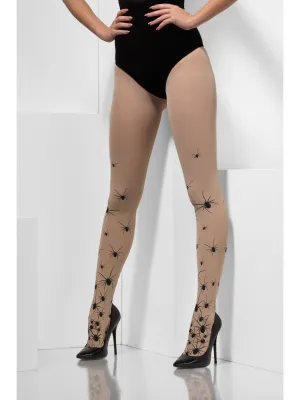 Opaque Tights with Spiders