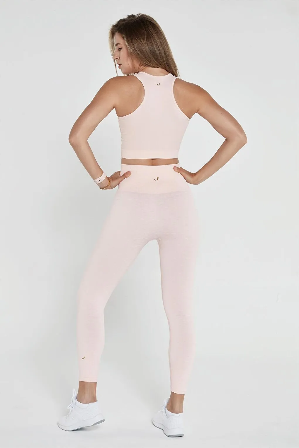 Palmi Melange Patterned High Waist Tights Light Pink