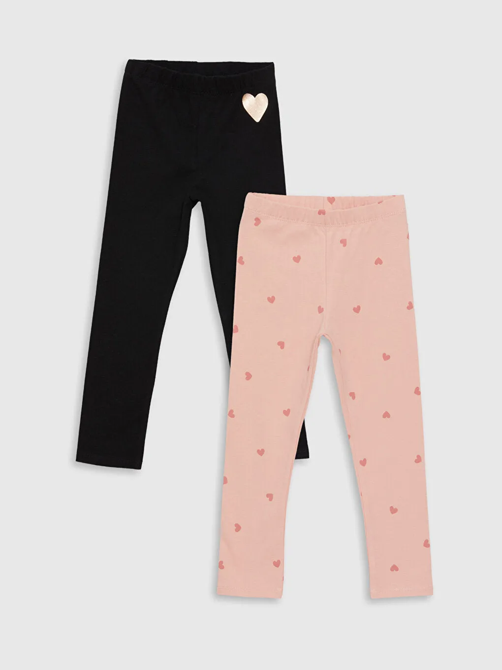 Patterned Baby Girl Tights with Elastic Waist, 2-pack