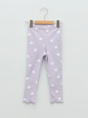 Patterned Baby Girl Tights with Elastic Waist