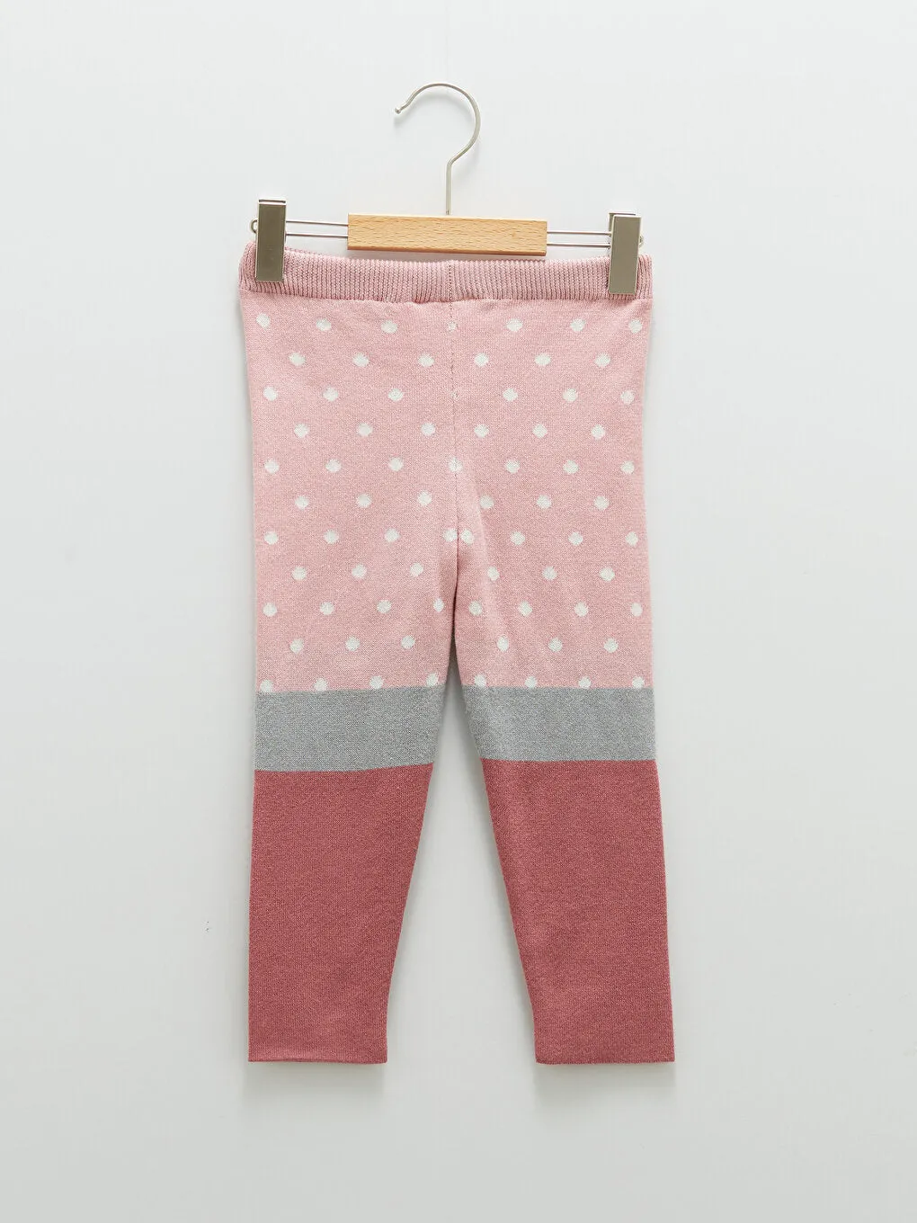Patterned Cotton Baby Girl Knitted Tights with Elastic Waist