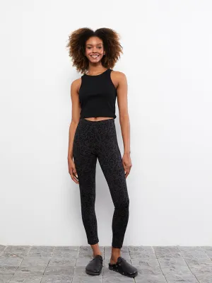 Patterned Cotton Women's Tights with Elastic Waist