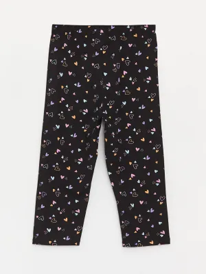 Patterned Girl's Tights with Elastic Waist