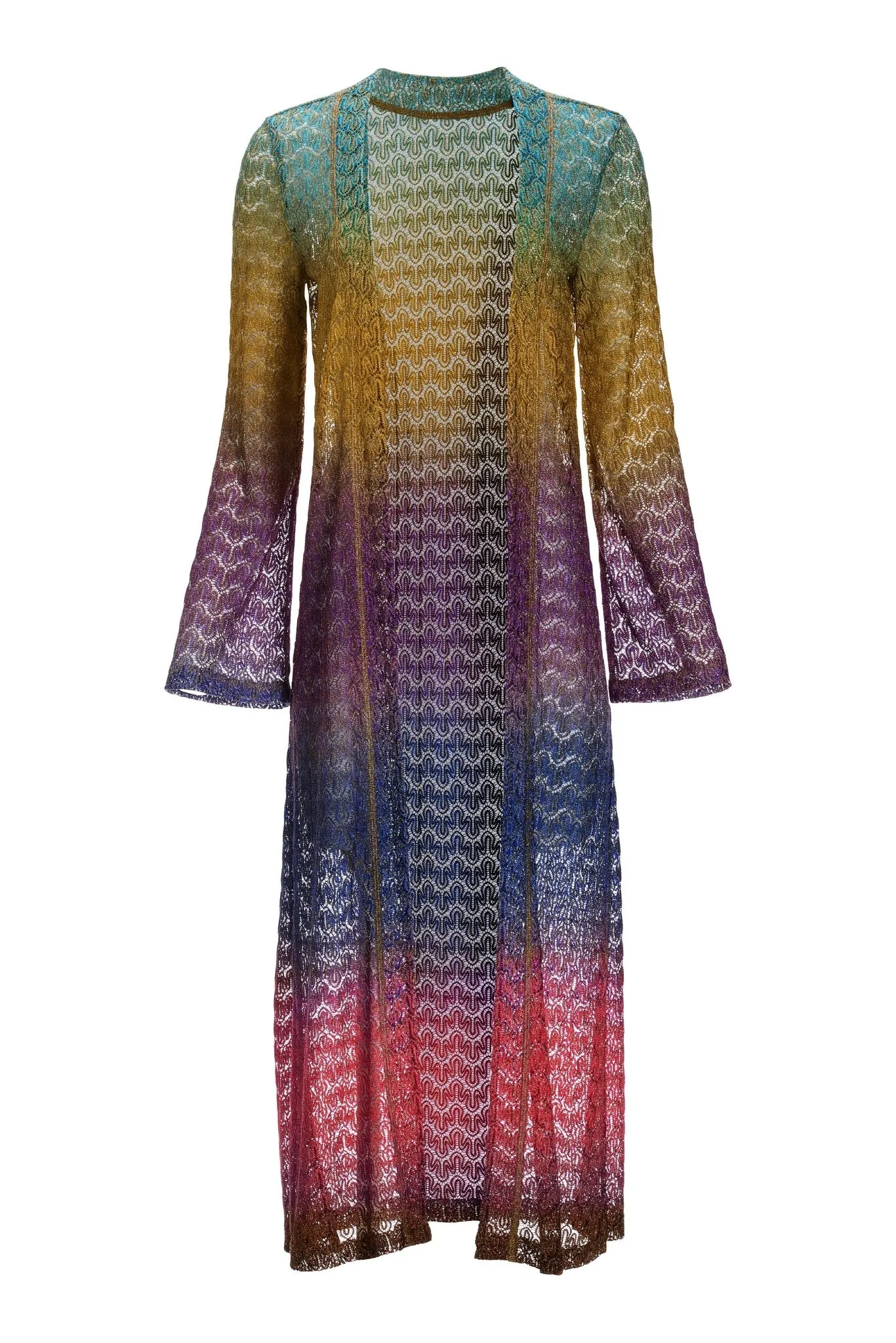 Patterned Lurex Sweater Duster Multi