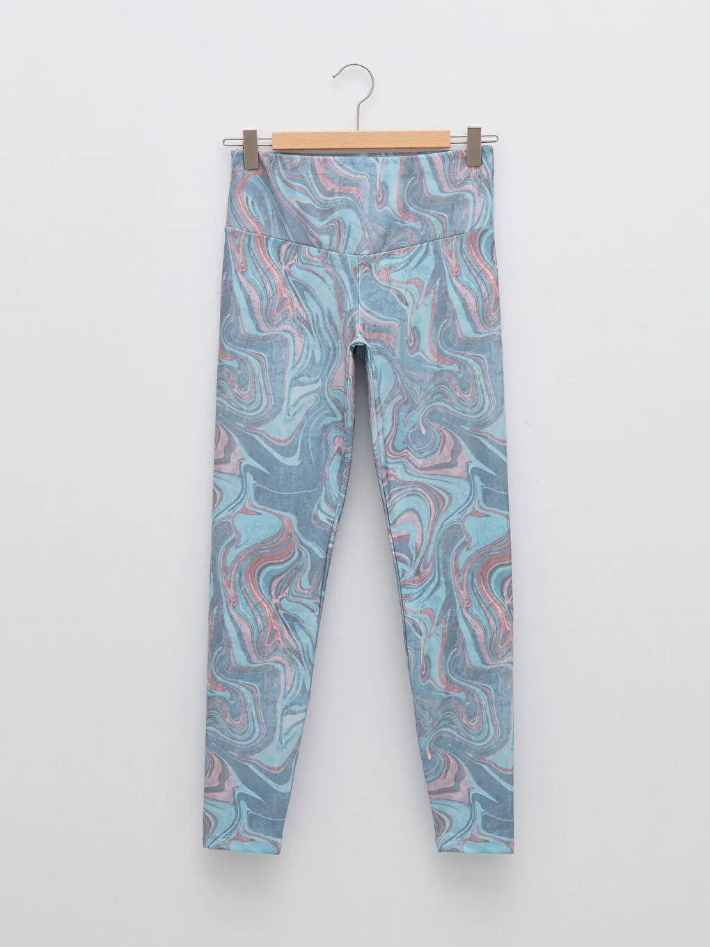 Patterned Women's Sports Tights with Elastic Waist