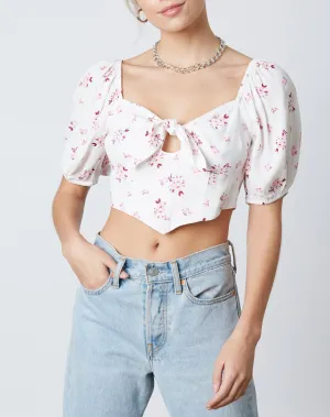 Peasant Balloon Sleeve Bandana Crop Top
