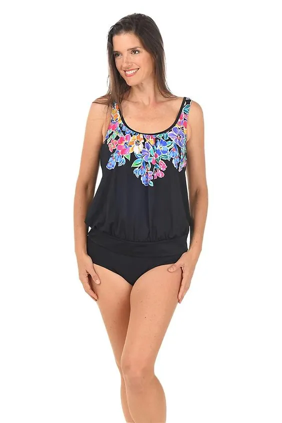 PENBROOKE- WOMEN'S ON THE FENCE BLOUSON TANKINI