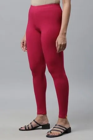 Pink Cotton Lycra Tights