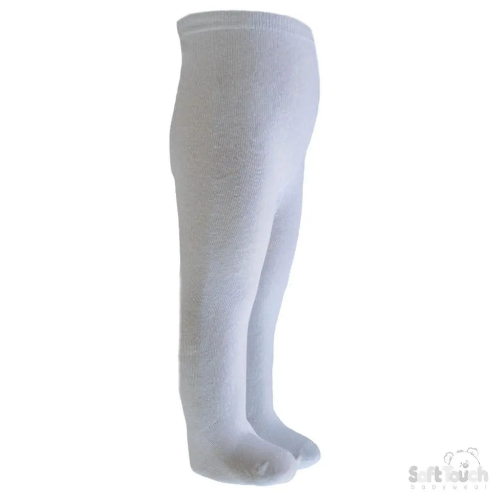 Plain White Cotton Tights - 5-6 Years - T80-W