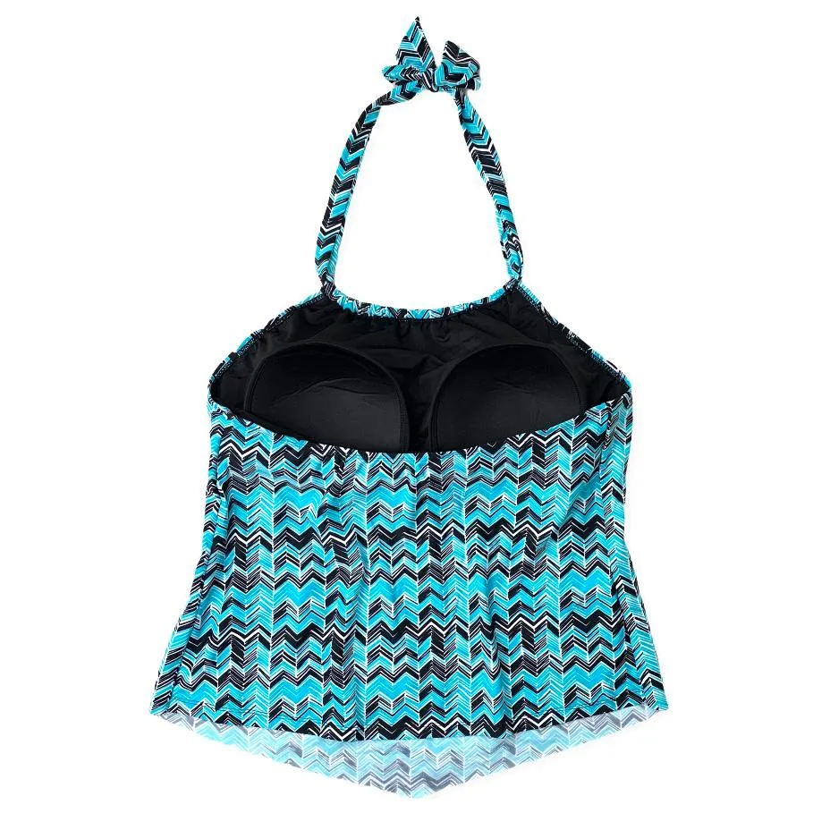 Plus Size High Neck Tankini Top Women's Swimwear