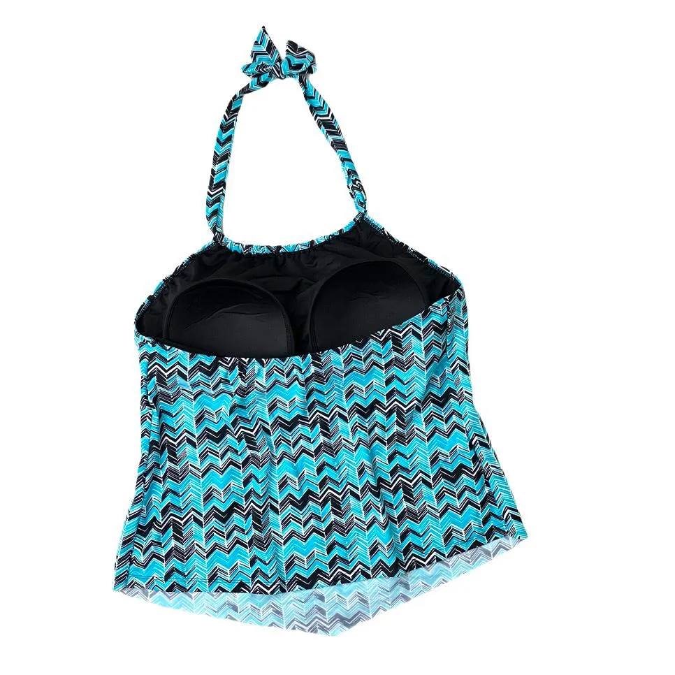 Plus Size High Neck Tankini Top Women's Swimwear
