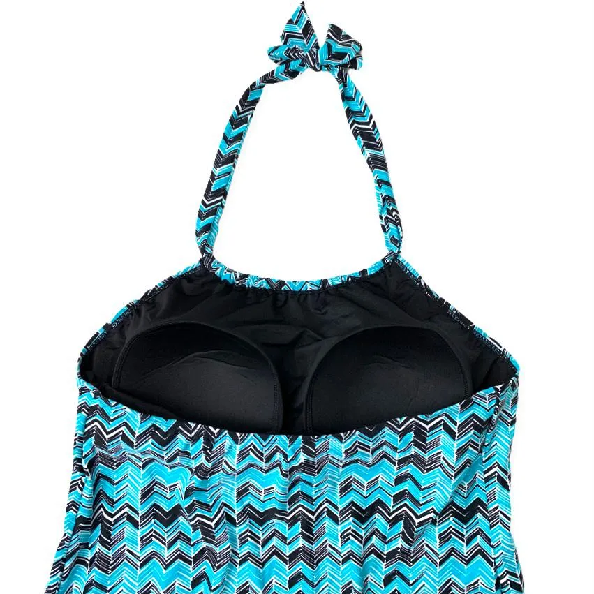 Plus Size High Neck Tankini Top Women's Swimwear