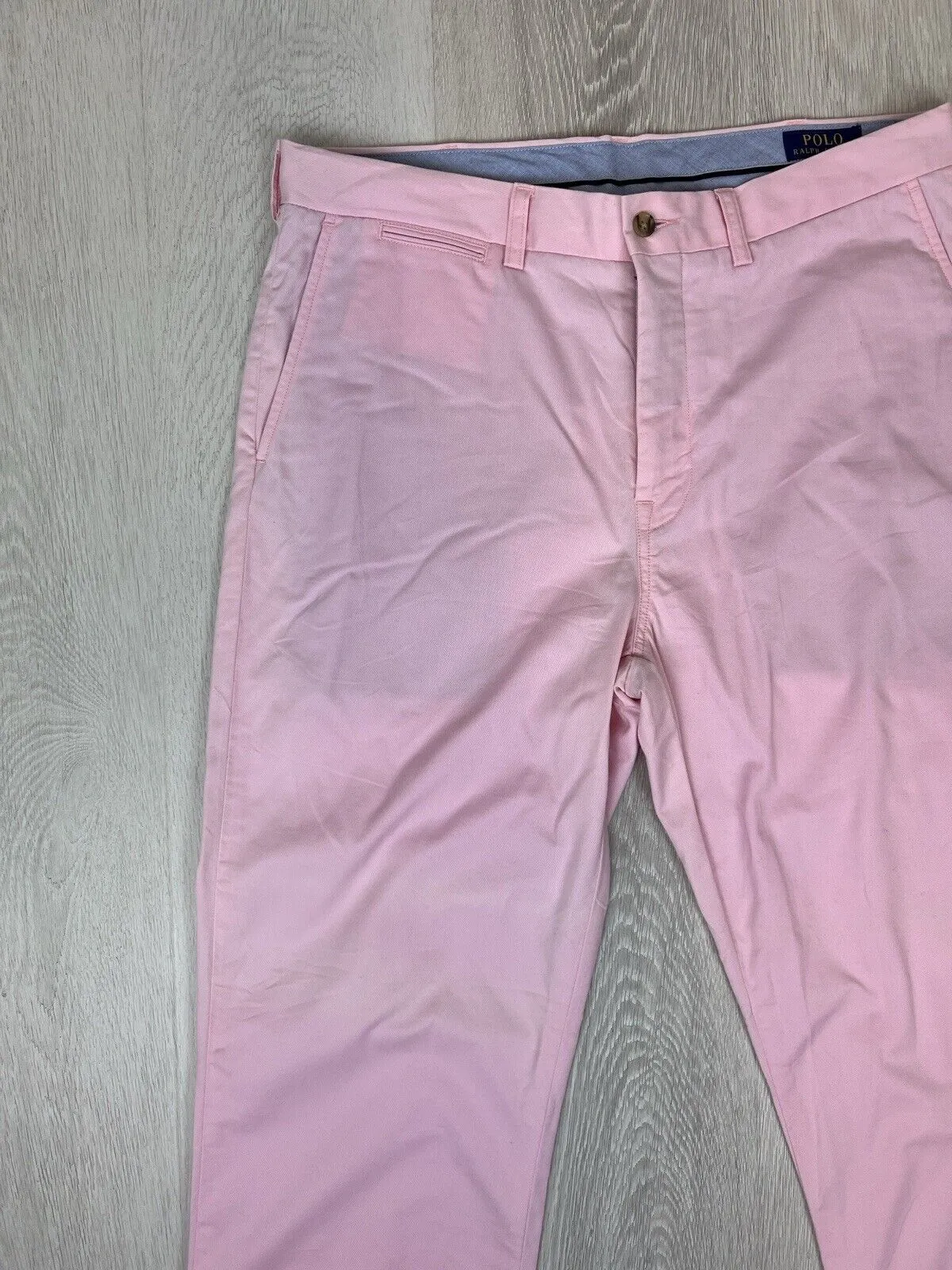 Polo Ralph Lauren Mens Classic Fit Stretch Pink Chinos Size 34/30