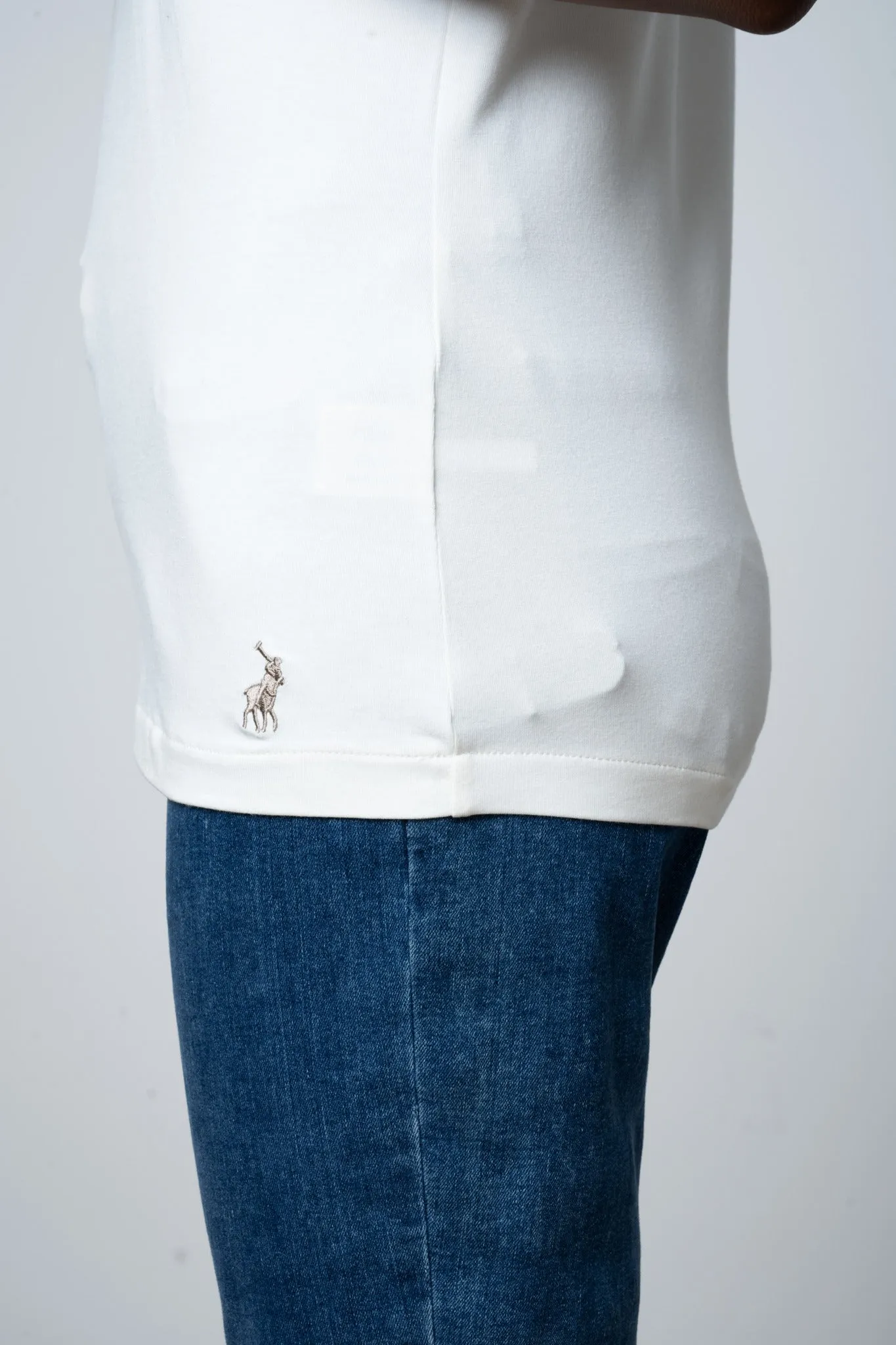 Polo Women Ash Short Sleeve Logo T Shirt Off White
