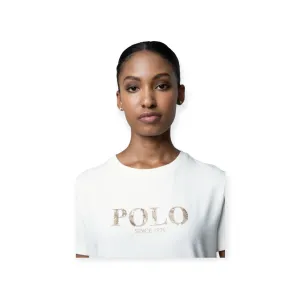Polo Women Ash Short Sleeve Logo T Shirt Off White