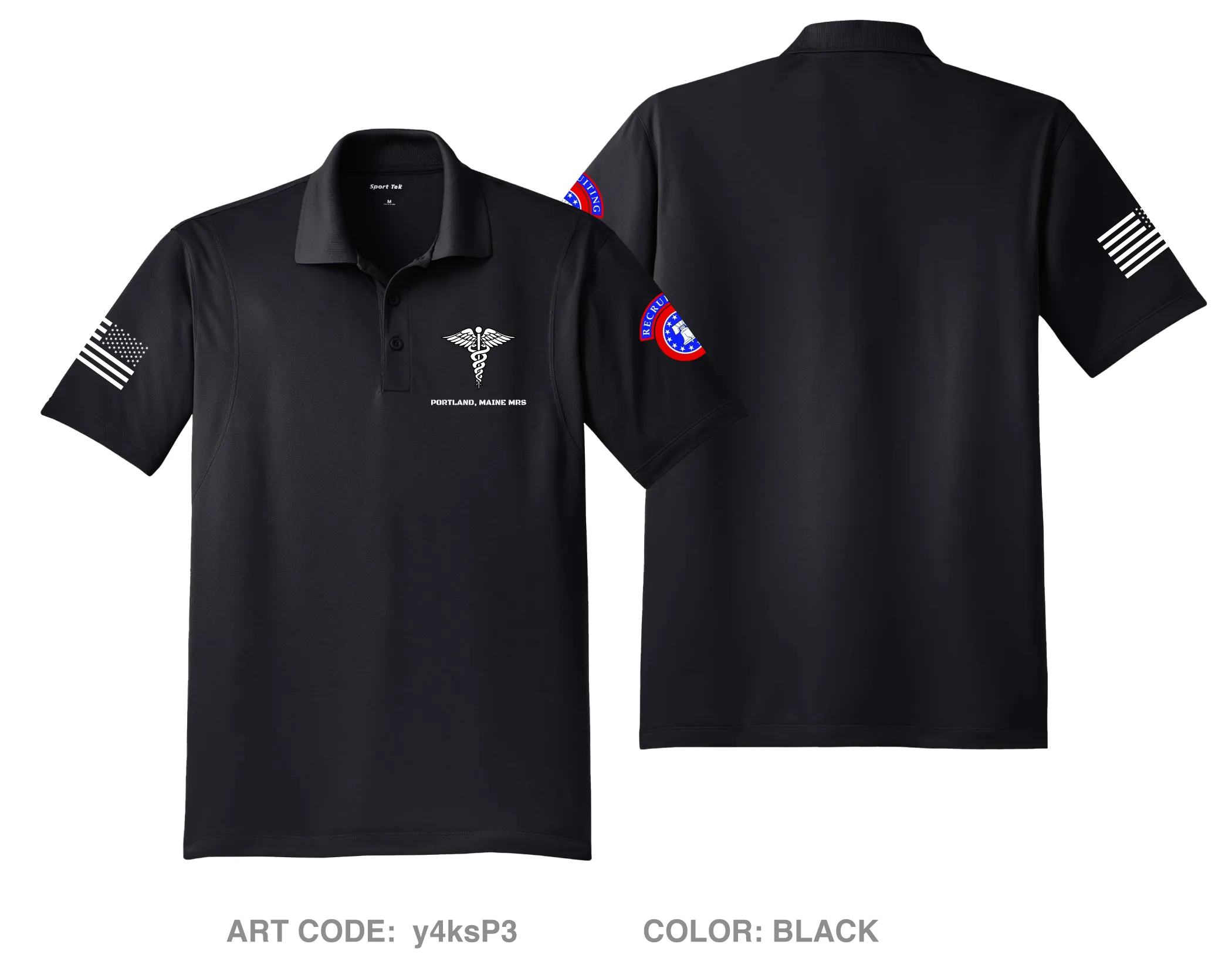 Portland Medical Recruiting Station DTF Performance Men's SS Polo - y4ksP3