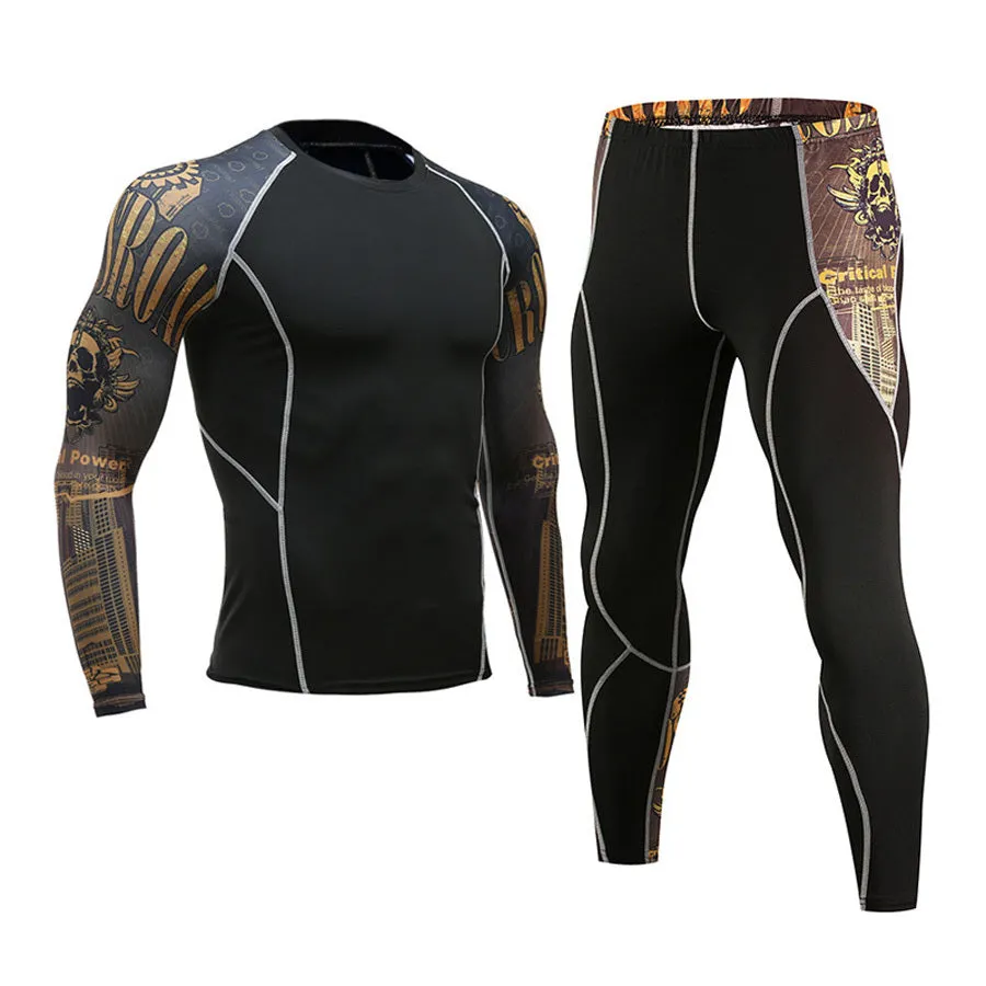 Premium Men’s Compression Sportswear Set – Gym Tights & Rashguard, Workout & Running Tracksuit, Training Clothes for Jogging