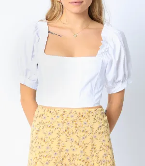 Puff Sleeve Crop Top