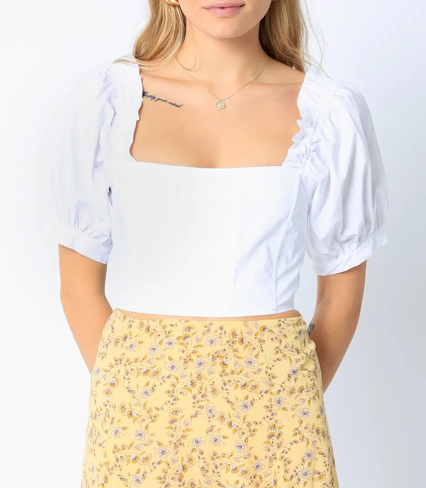 Puff Sleeve Crop Top