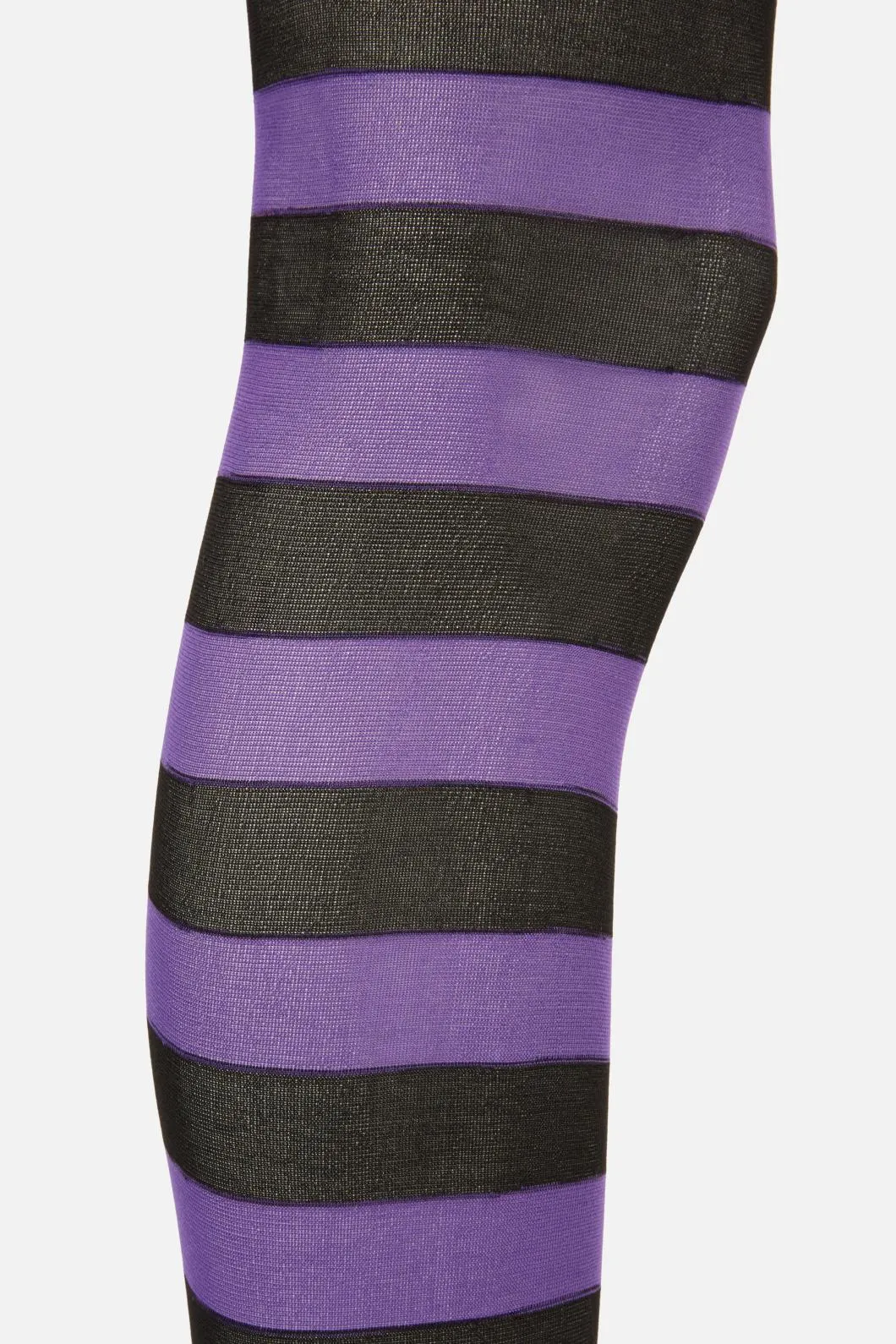 Purple Black Striped Tights