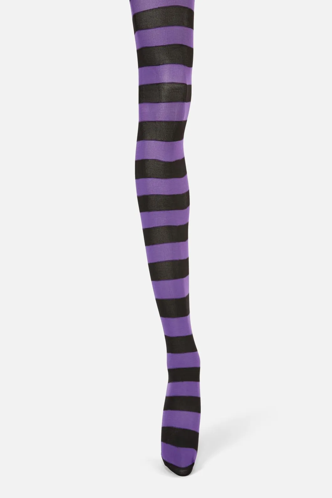 Purple Black Striped Tights