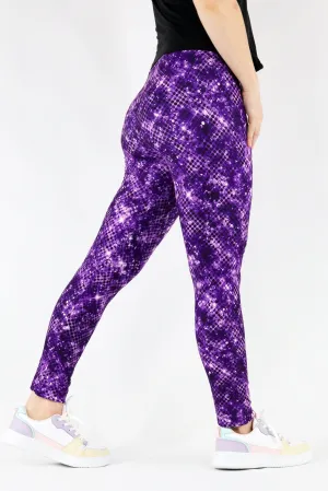 Purple Sparkle - Casual - Long Full Leggings