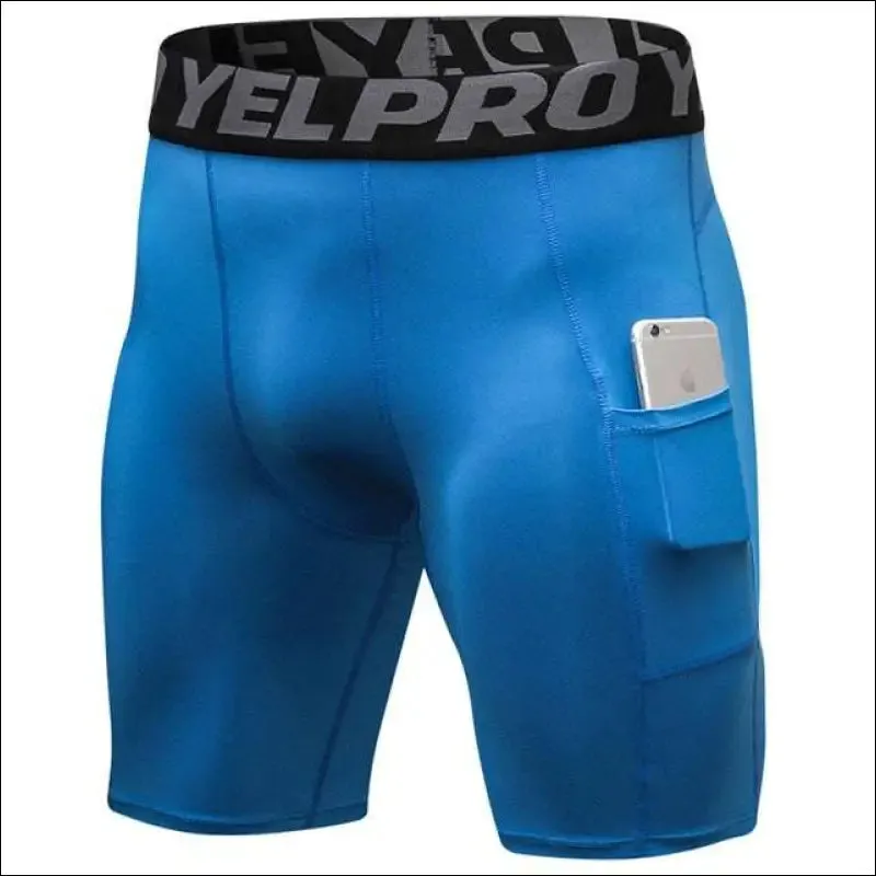 Quick dry compression running tights men with pocket gym fitness shorts sportswear short leggings