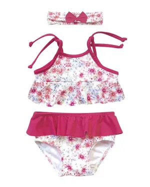 "Posey" Fuchsia Floral Bikini