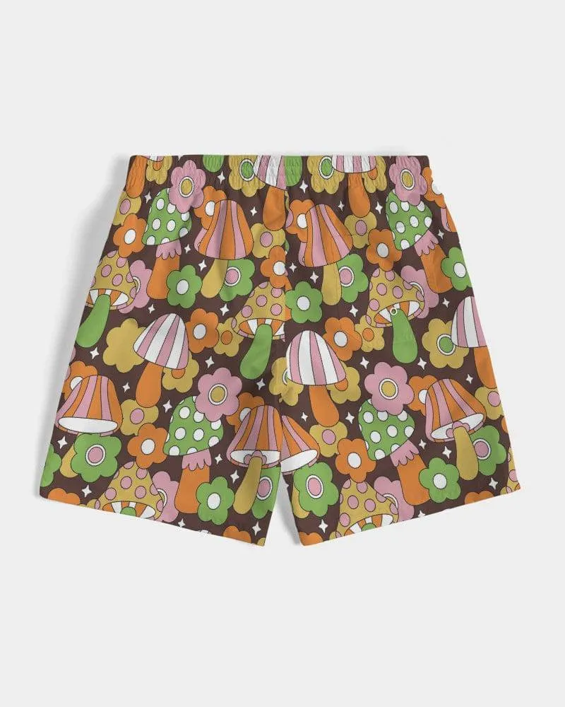 Retro Fungi Love Men's Swim Trunks