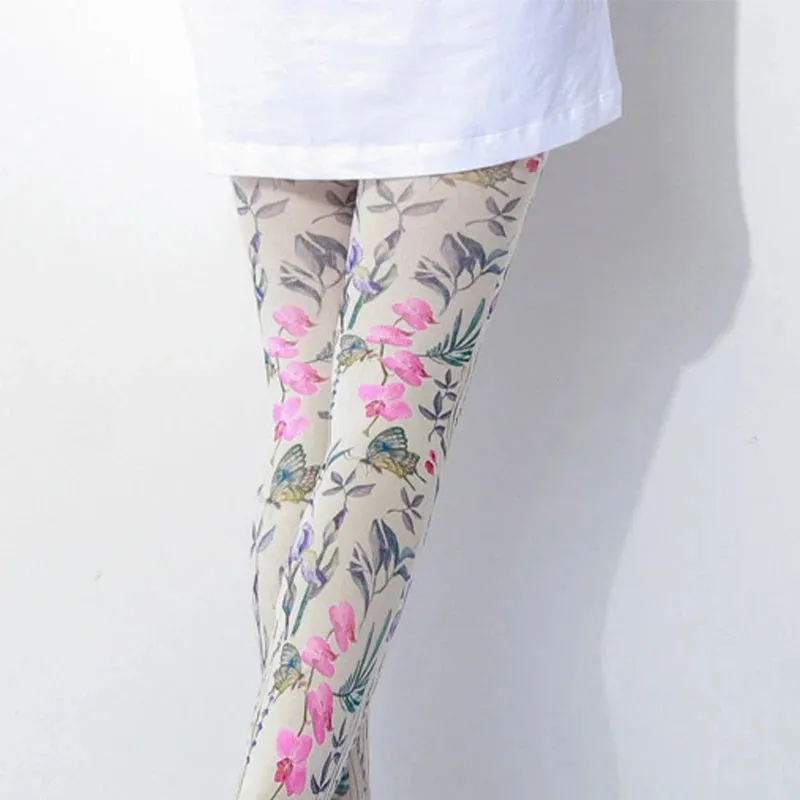 Retro Oil Painting Printed Tights