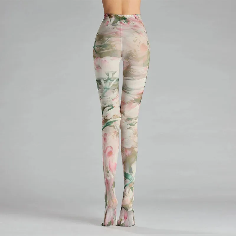 Retro Oil Painting Printed Tights
