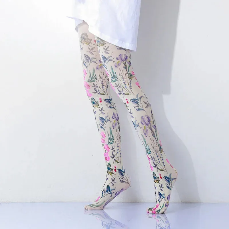 Retro Oil Painting Printed Tights
