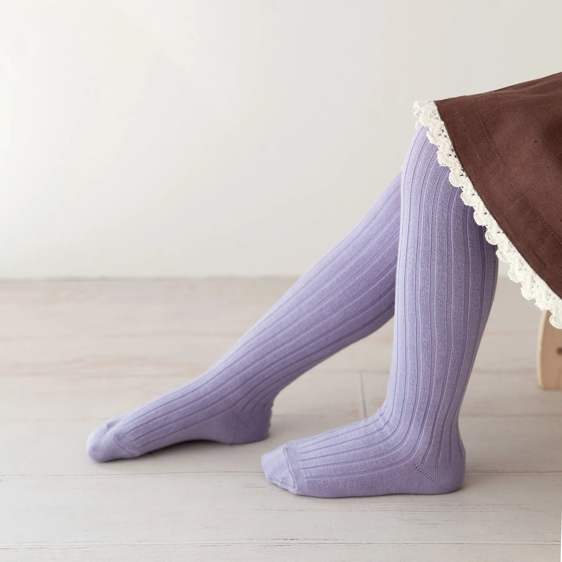 Ribbed Tights, Lavender