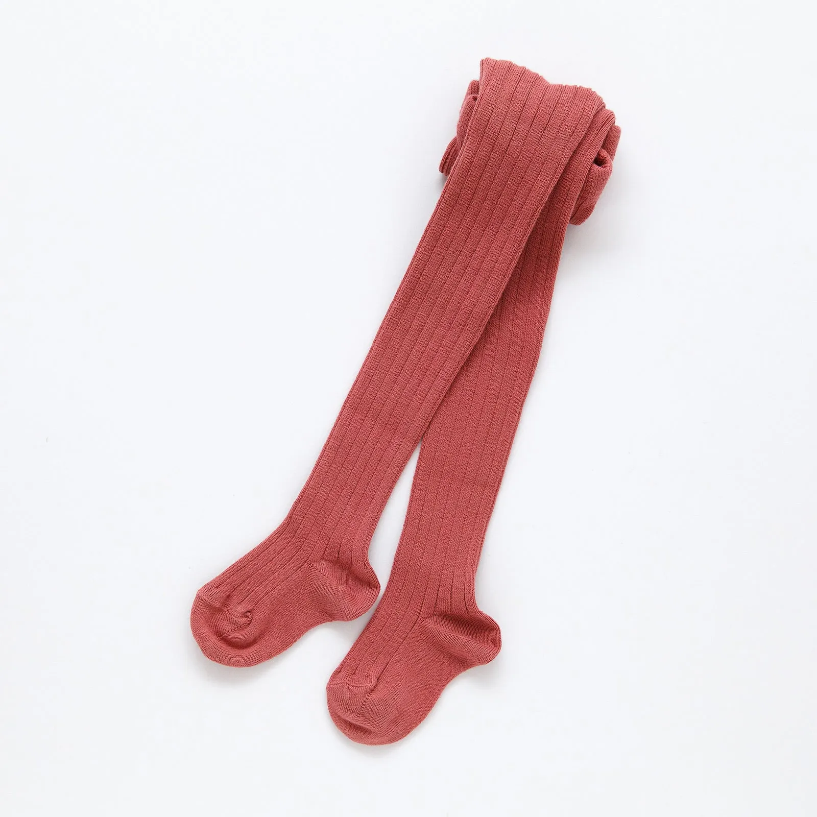 Ribbed Tights, Terracotta
