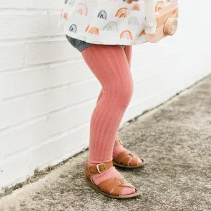 Ribbed Tights, Terracotta