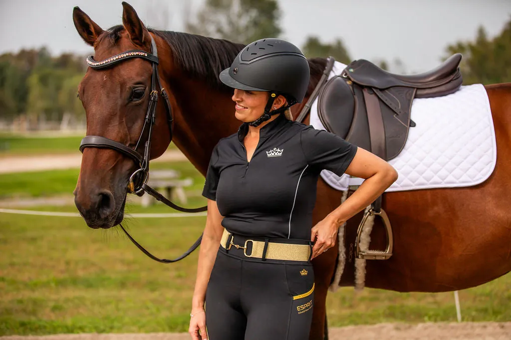 Riding Tight - Black with Gold Sparkle