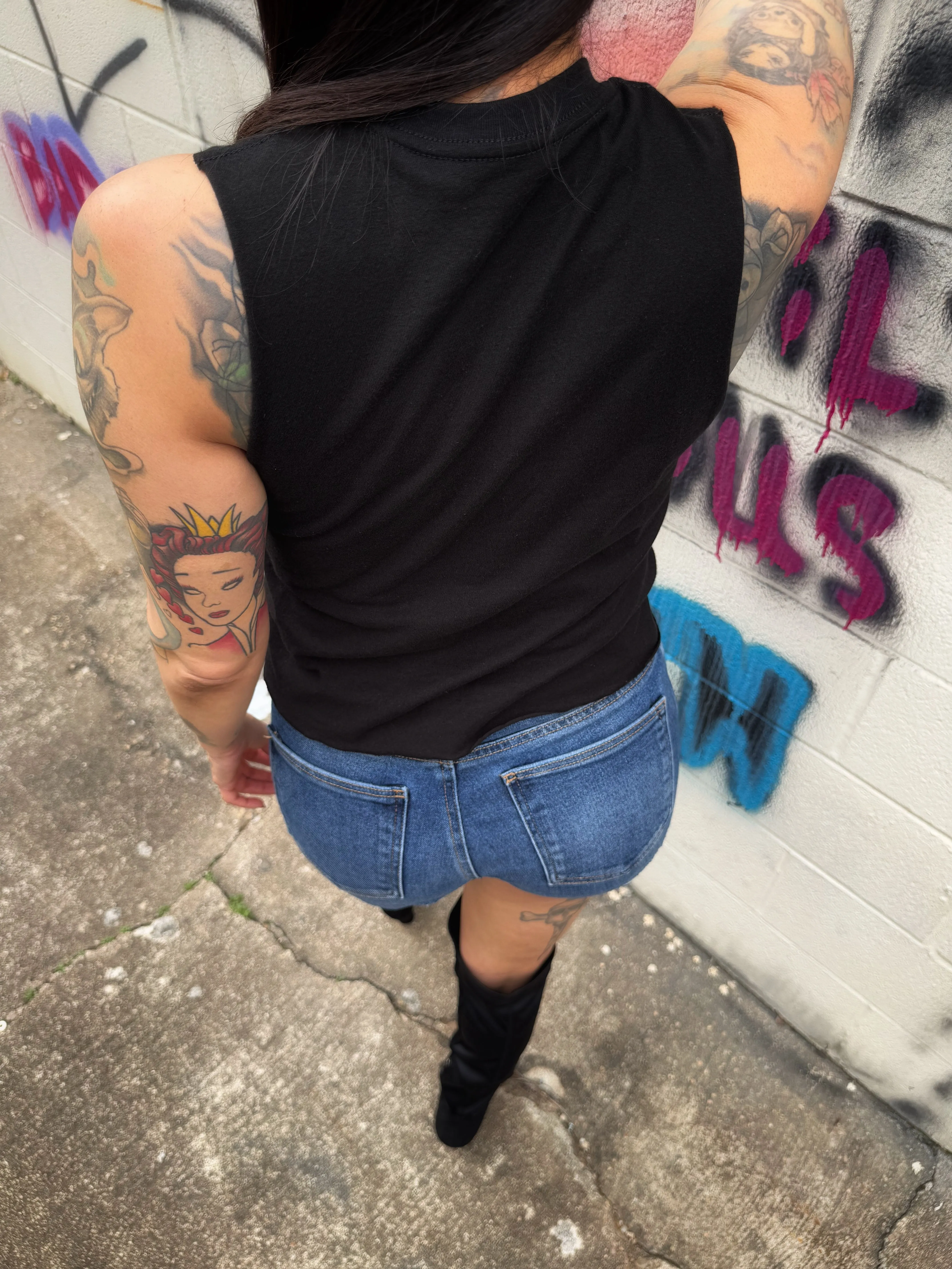 ROAD RASH BLACK CROP TANK 1.0