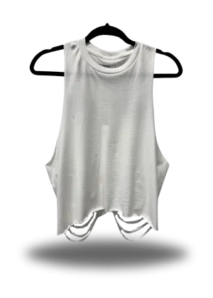 ROAD RASH WHITE CROP TANK TOP - 1.0