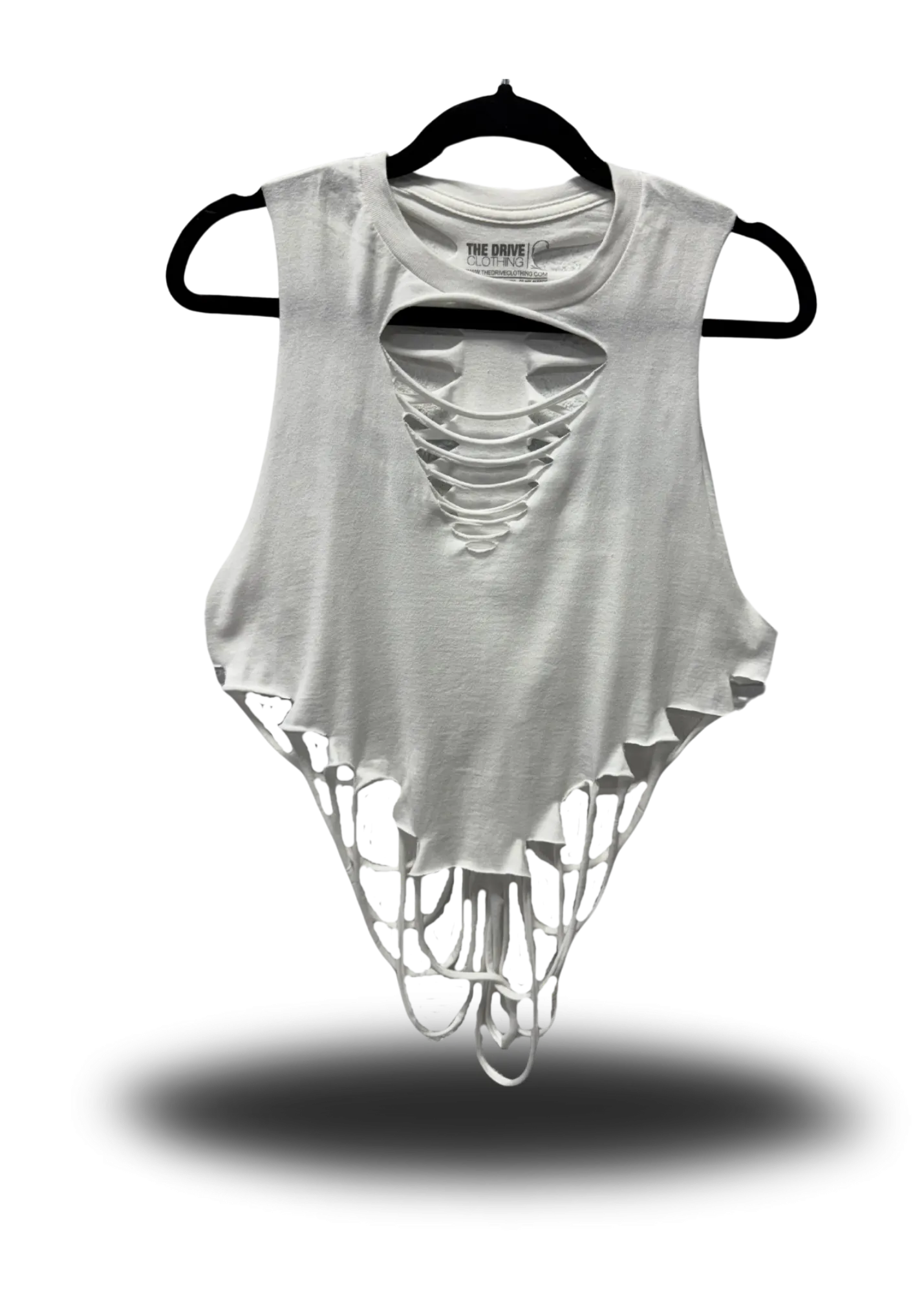 ROAD RASH WHITE CROP TANK TOP - 3.0