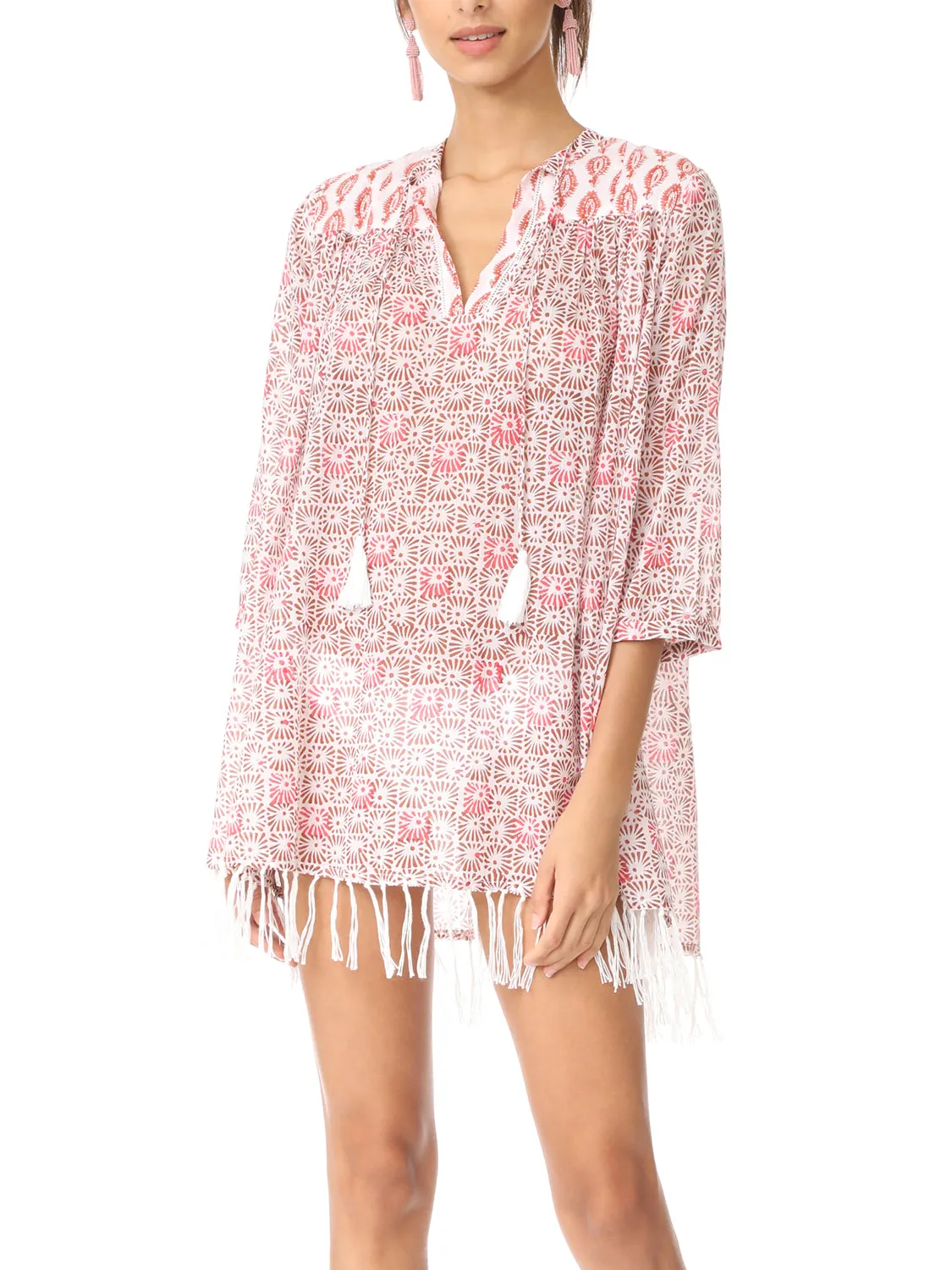 ROBERTA ROLLER RABBIT Women's Coral Sanav Serafina Tunic $145 NEW
