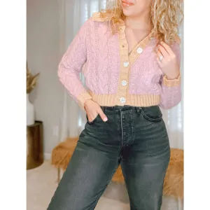 Rose Cable Knit Cardigan