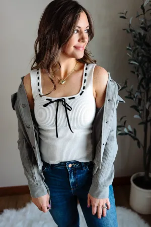 Ruby Bow Detailed Sweater Tank