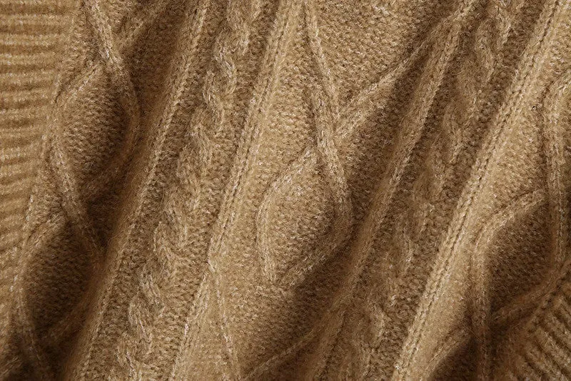Ruffles Stripe Oversize V-neck Knit Sweater Vest
