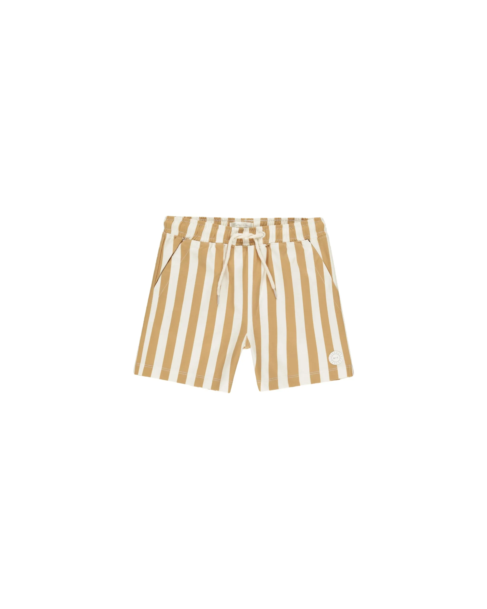 Rylee & Cru Boardshorts – Marigold Stripe | Boys Sustainable Swim Trunks Canada