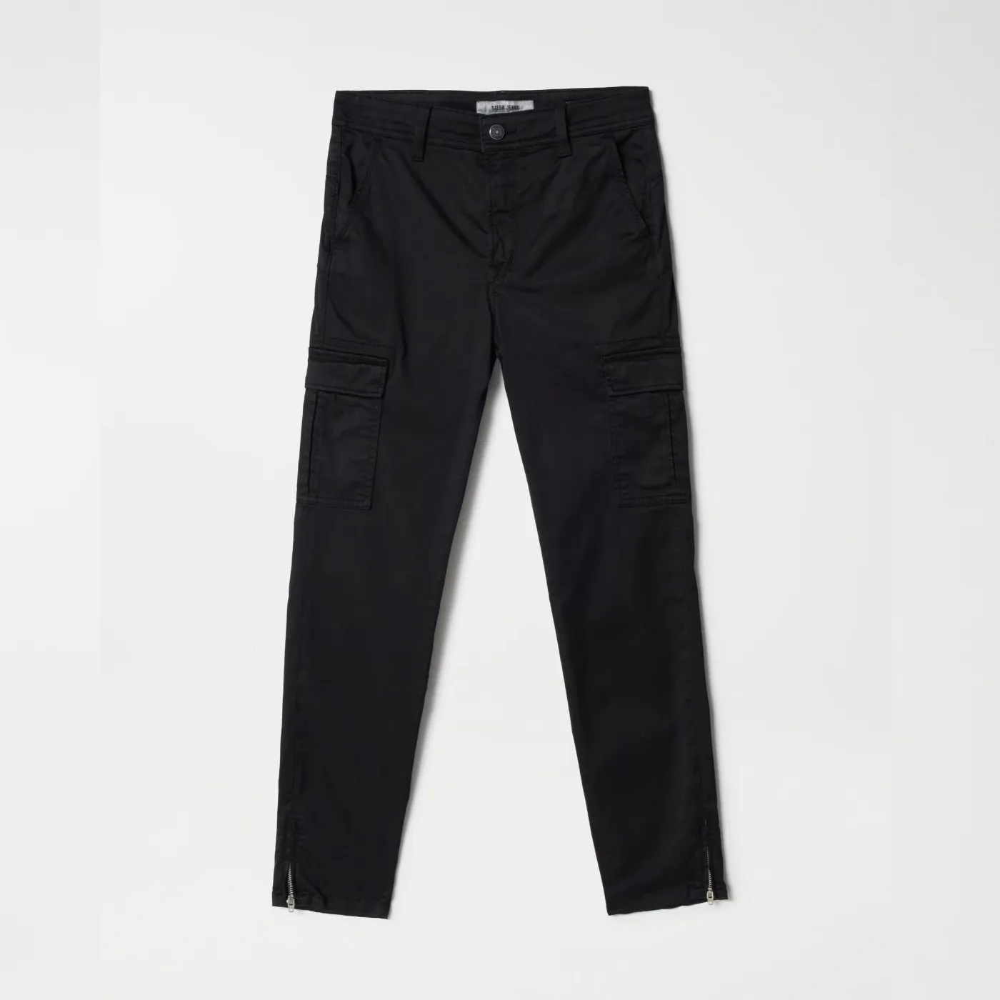 Salsa Faith Push In Cropped Leg Cargo Trousers | Black