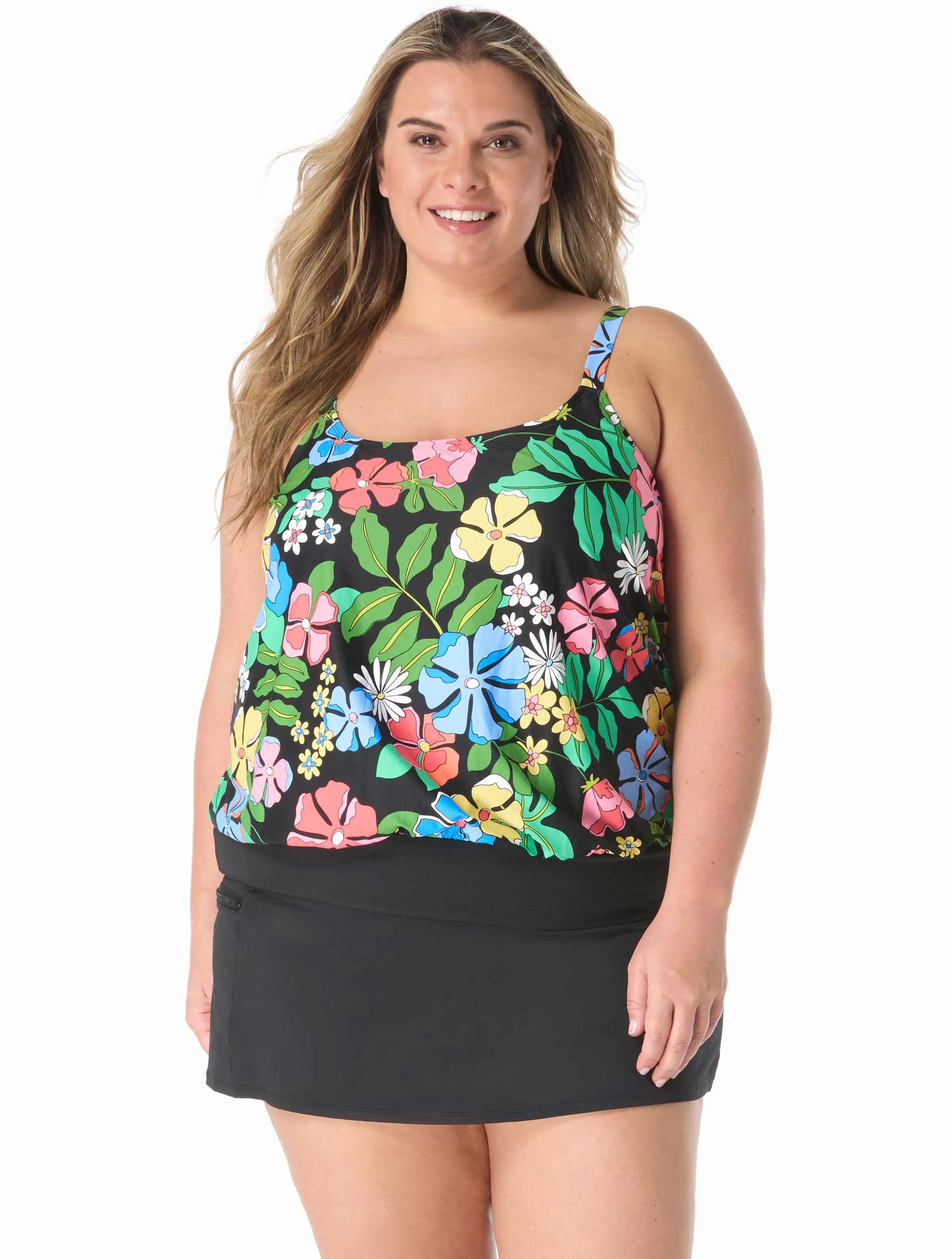 Sarah Plus Blouson Tankini Top