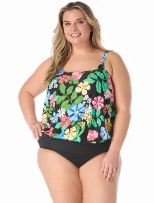 Sarah Plus Blouson Tankini Top