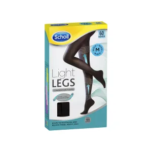 Scholl Light Legs Black Compression Tights 60 Denier  Medium